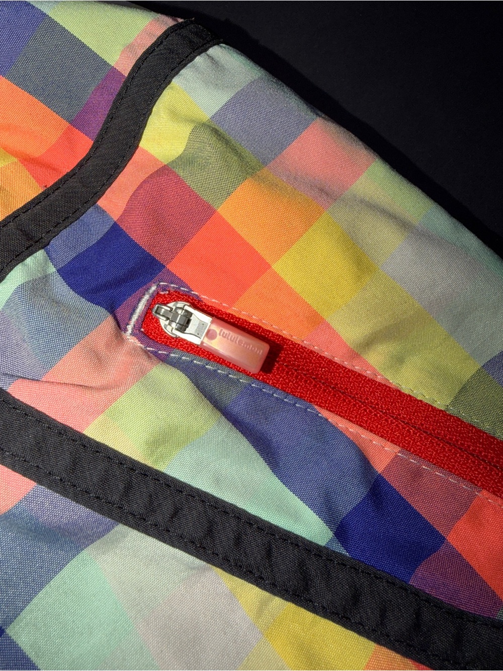 lululemon athletica Multicolor Plaid Athletic Shorts with Black Trim - Picture 3 of 5